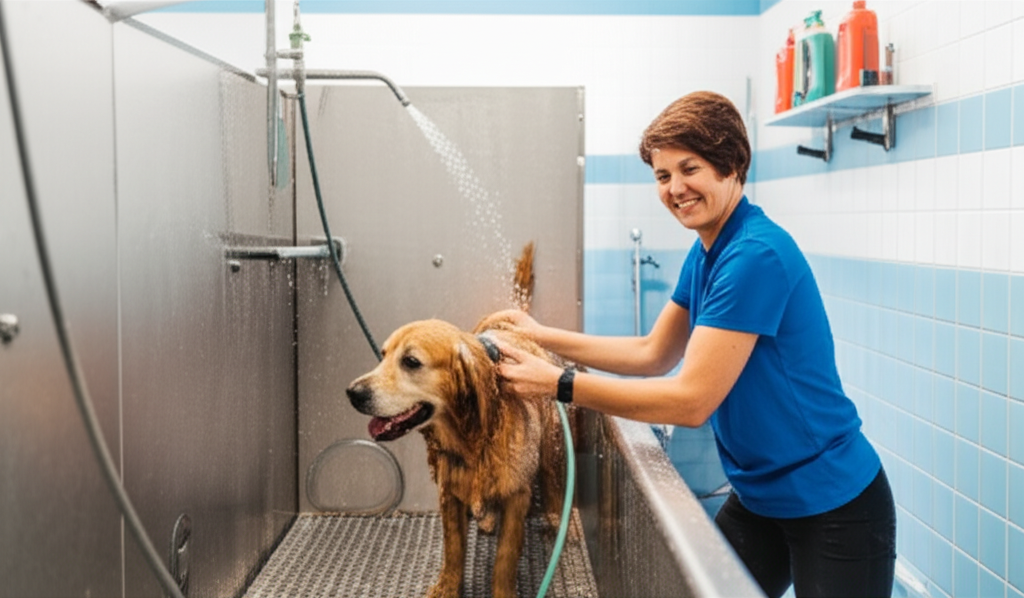 Self-serve dog wash facility